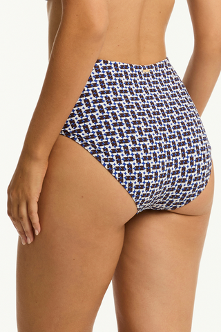 Sea Level Coast High Waist Bikini Bottom Cobalt