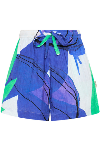 Sea Level Sublime Aloha Cotton Beach Shorts Cobalt