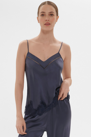 Simone Pérèle Nocturne Silk Camisole Cinder Blue