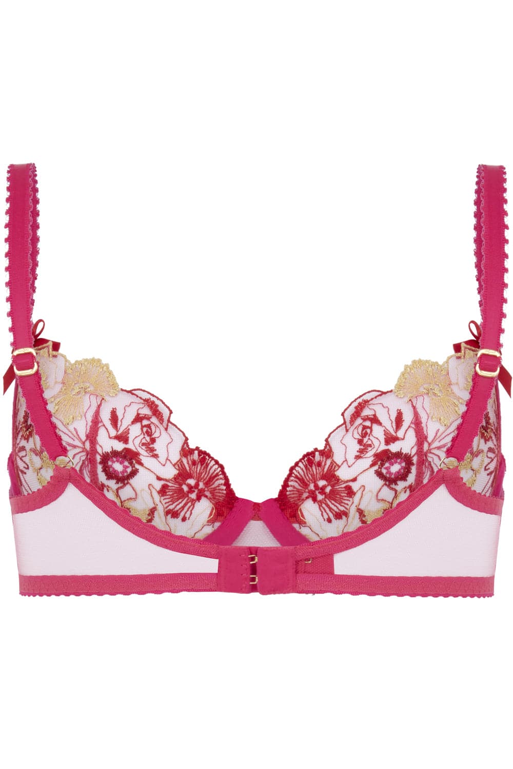 Buy Agent Provocateur Zuri Embroidered Plunge Underwire Bra - Pink Red Sand  At 25% Off